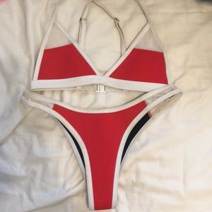 HOAKA RED AND WHITE BIKINI